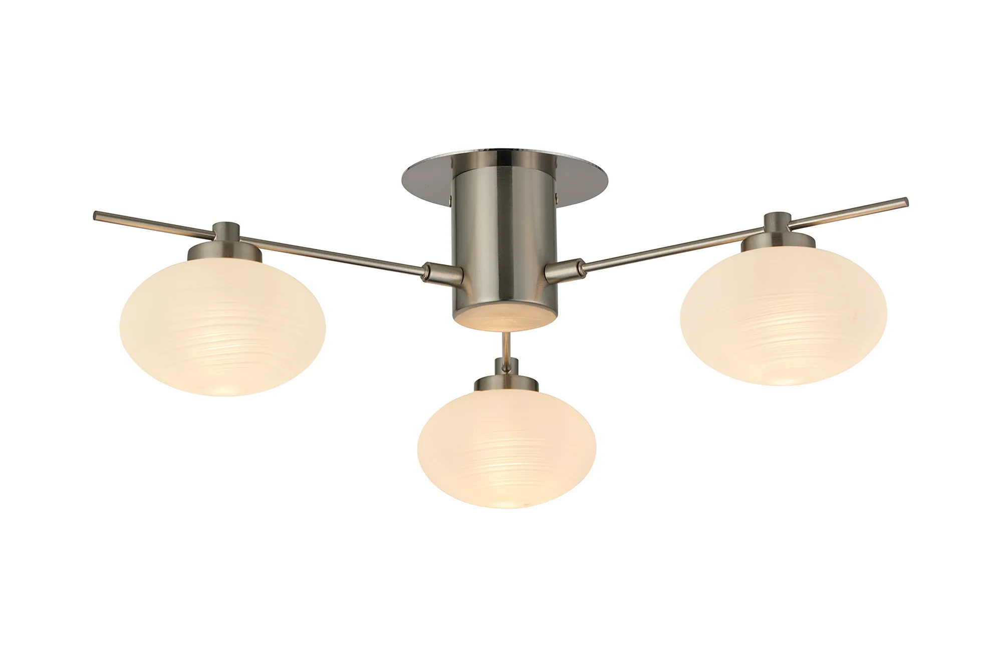 D0971SN/A/OP  Addie Flush Ceiling, 3 Light G9, Satin Nickel/Opal A Glass